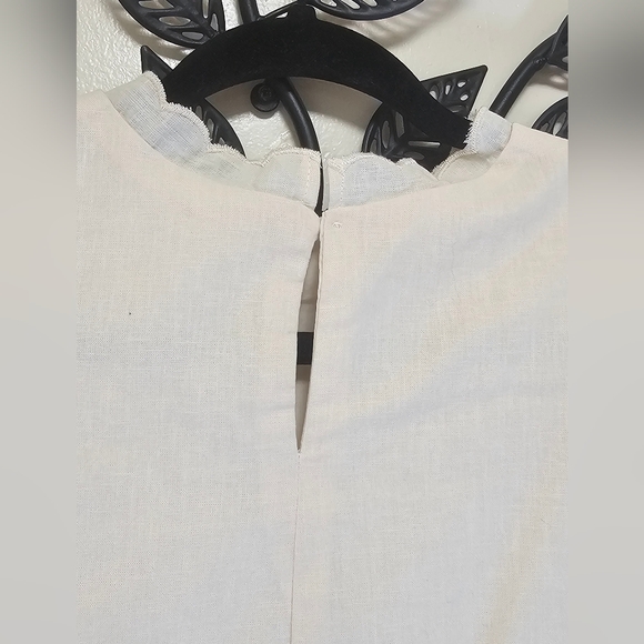 Zara Girls Beige Cotton Dress Embroidered Flowers Size 11/12 NWT - Picture 9 of 12